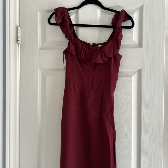 Reformation Colette Dress in Plum - Picture 2 of 3